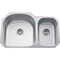 Hardware Resources 31-1/2" Lx20-1/2" Wx9" D Undermount 18 Gauge Stainless Steel 70/30 Double Bowl Sink 807L - alternate 1